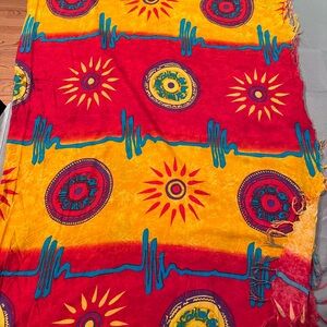 Vibrant Red and Yellow Patterned sarong